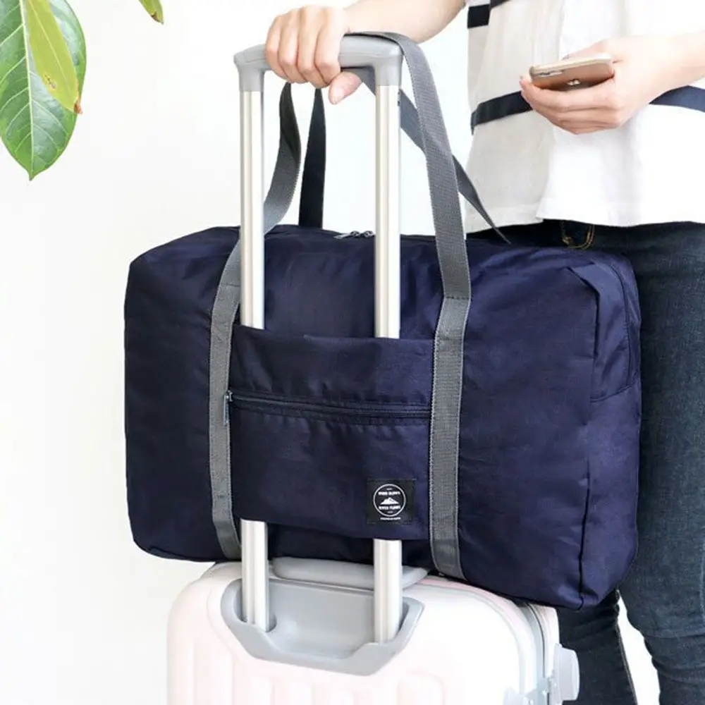 Bolsa de lona grande y portátil para hombre y mujer, bolsa de viaje impermeable, organizador de equipaje, bolsa de almacenamiento plegable