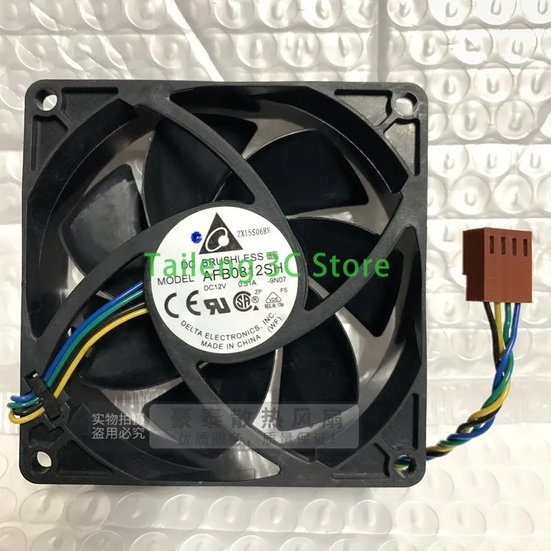 80mm Fan 8025 for Delta AFB0812SH 80mm PWM Cooling Fan, 12V 0.60A, 4-Pin, 4500RPM, 63CFM, High Static Pressure Server Cabinets