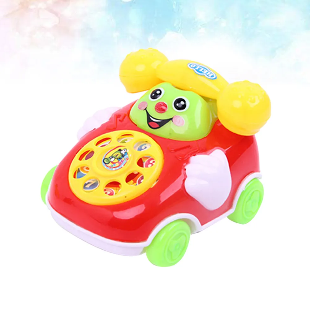 1Pcs Kid Simulation Cable Phone Cartoon Pull Line Educational Learning Baby Gift Bright Color Promotes Eye Hand Coordination