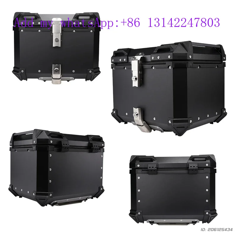 

Motorcycle Aluminum Top Box Universal 65L Tail Storage Box Anti-theft Waterproof Moto Lage Box With Mounting Rack Accessories