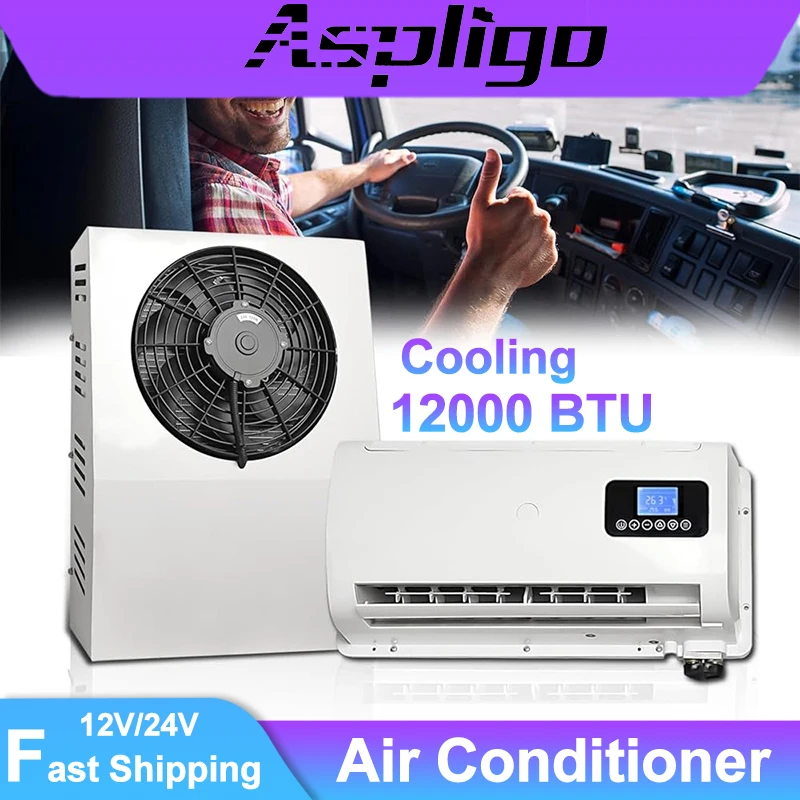 

Aspligo 10500BTU 12V/24V Split Air Conditioner Low Noise Energy Saving Parking AC For Car Motorhome Truck Camper RV CE Certified