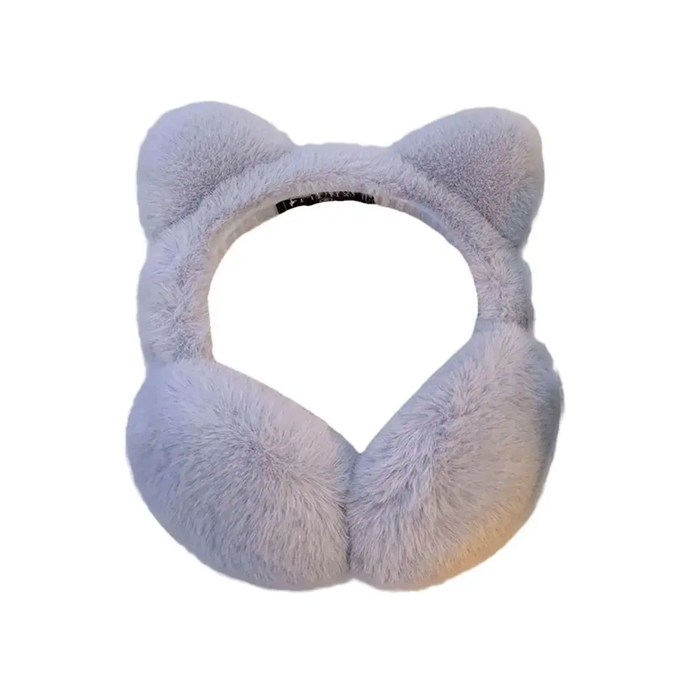 Ear Warmers Faux Fur Cat Ear Earmuffs Thermal Cartoon Winter Ear Cover Windproof Keep Warm Plush Earflap Riding