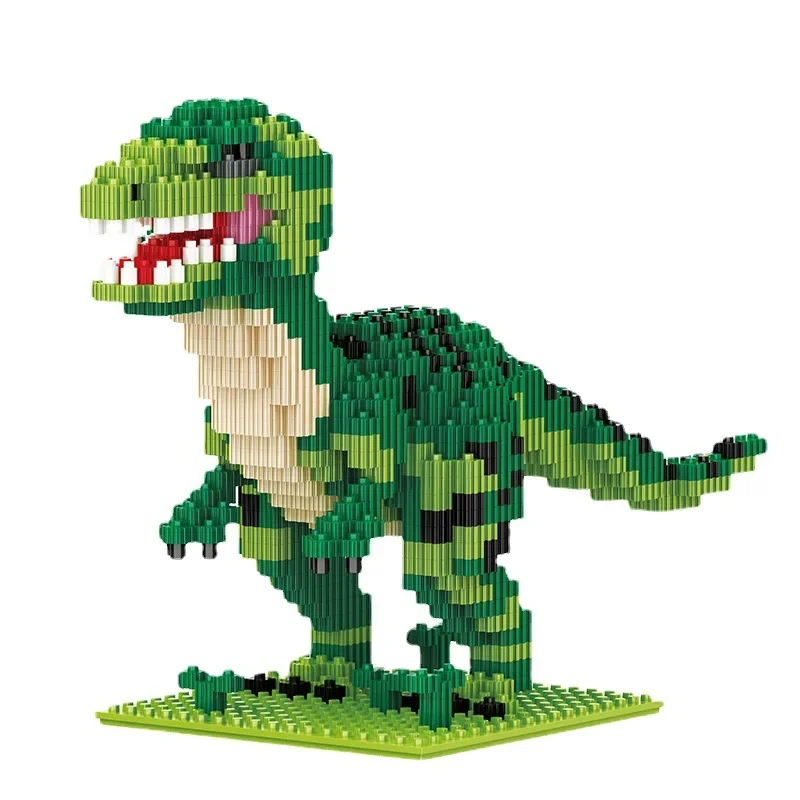 Verbindung Blöcke DIY Dinosaurier Bausteine Micro Brinquedo Tyrannosaurus Auktion Juguetes Kinder Spielzeug Junge Präsentieren Lechuan