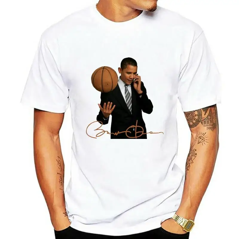 President Barack Obama Playing Basketball And On The Phone Yes T-Shirt Breathable Tops Tee Shirt