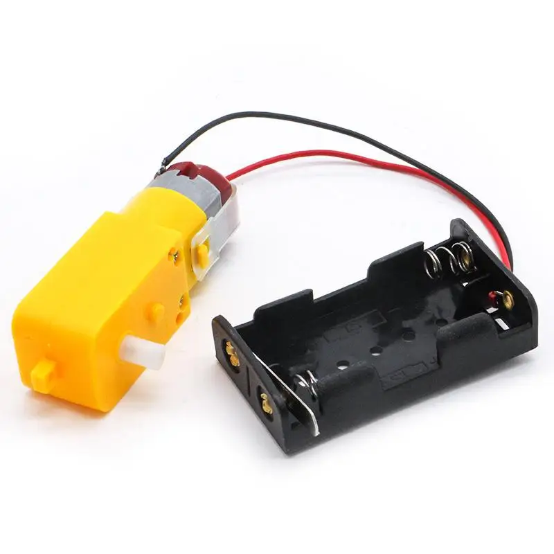 Mini DIY Electronic Motor Circuit Models Kit Black White 130 Motor Kit With 2xAA Battery Storage Case And Switch 16500 RPM