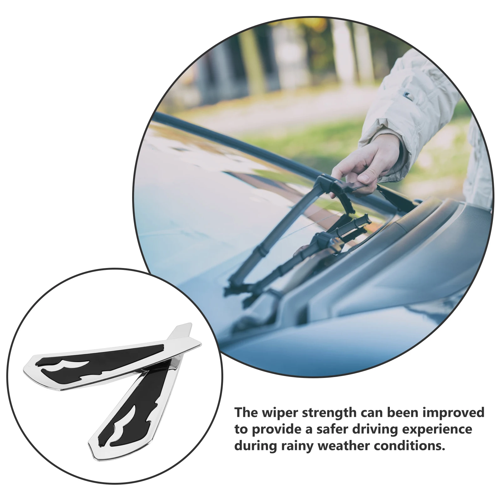 

Wiper Booster Enhancer Car Windshield Tool Pressure Spring Aid Durable Plastic Stick Close Rainy Weather Driving