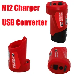Adapter N12 Li-ion Battery Charger Converter For Milwaukee 48-59-1201 12V Lithium Battery USB Device Mobile phone Power Supply