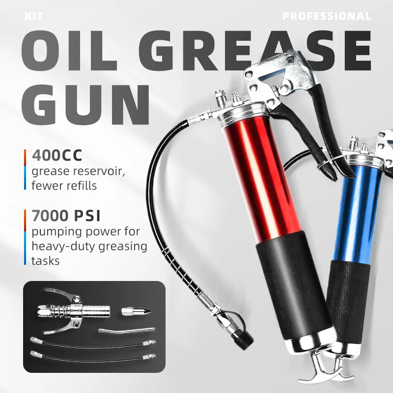 

400CC large capacity high-pressure oil gun kit, manual oil gun handle, connector, mechanical and vehicle maintenance tools