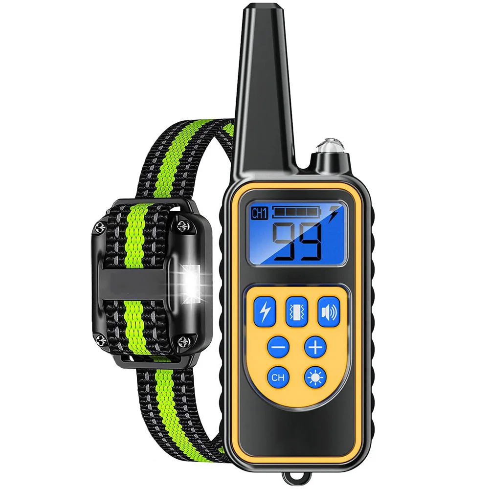 800 m elektrisches Hundetrainingshalsband, abnehmbare Rinde, wiederaufladbar, Anti-Bell-Schock-Vibration, reflektierendes Halsband für alle Hunde und Haustiere