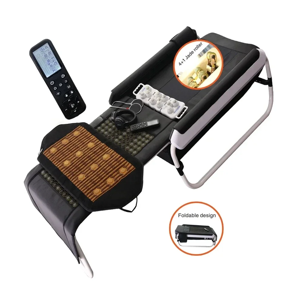 Foldable Korea Spine Body Massager S-Ceragem Master   Jade Roller therapy Bed with thermal jade mat infrared massage bed