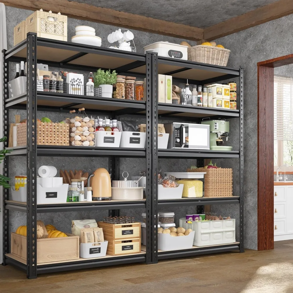 Heavy-Duty Adjustable 5-Tier Metal Storage Shelves for Garage, 27.7W x 2010LBS Capacity, Rust-Resistant, Space-Saving Design