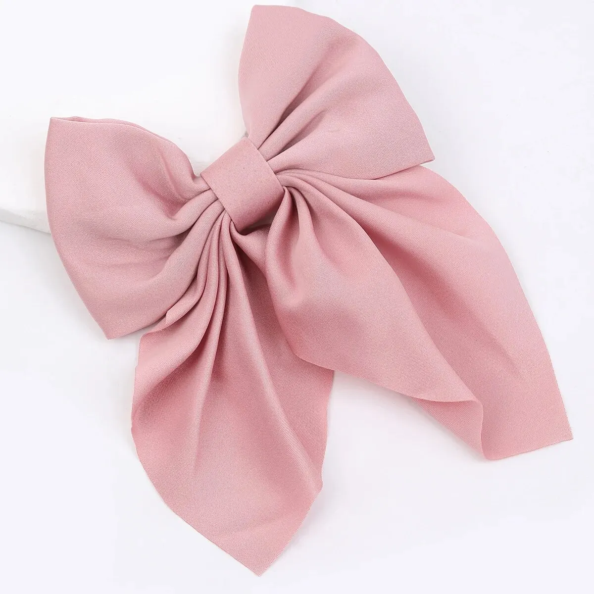 Mixed Color 5pc Ribbon Bow Girls Hair Clips Elegant Solid Color Bow Hair Accessories Hair Clips for Girls Headwear