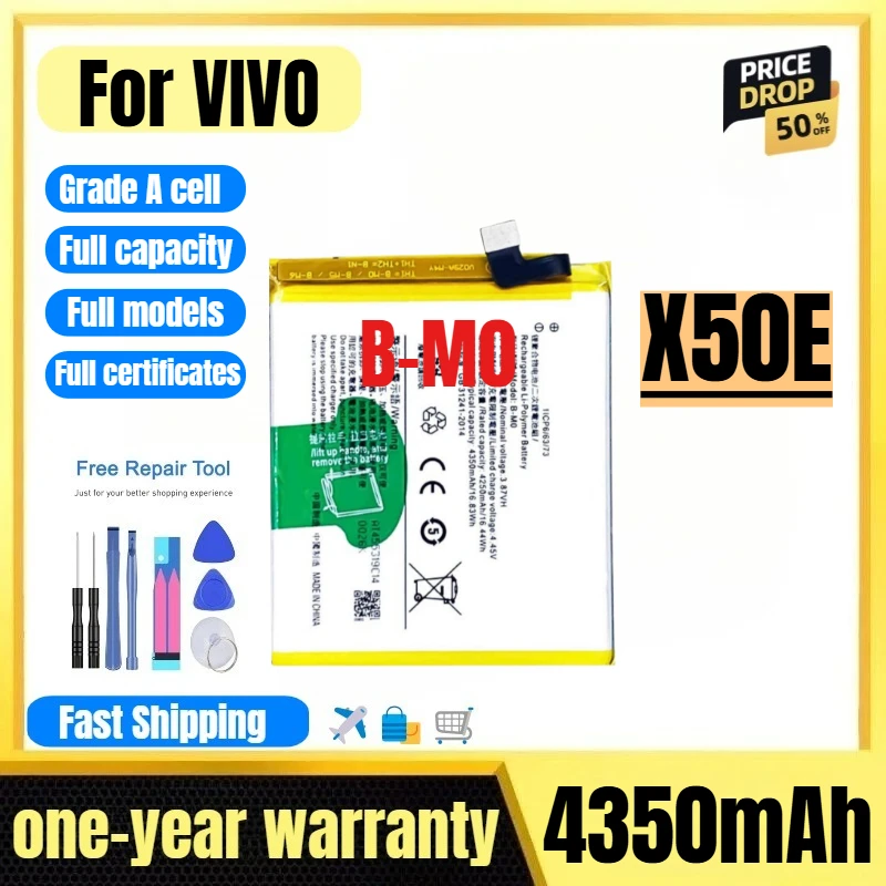 

B-M0 for VIVO X50E Mobile Phone Battery 0 cycle high quality high capacity battery replacement Bateria Grade A cell with tools