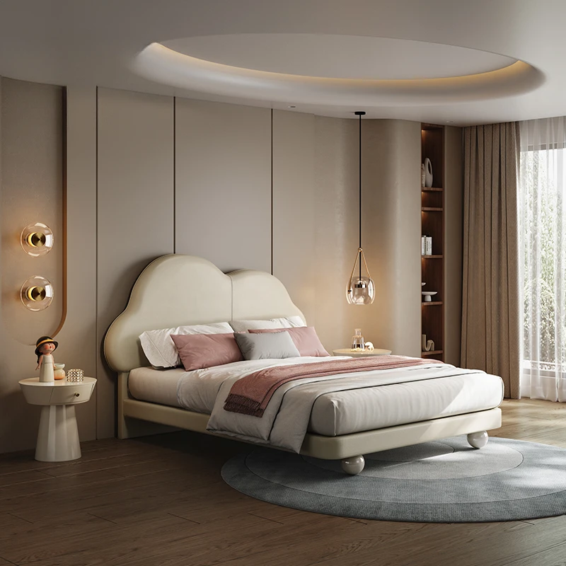 Personalizable Letto moderno e leggero di lusso Queen Design Frame Testiere nordiche Letto principessa Quadrato por adulto