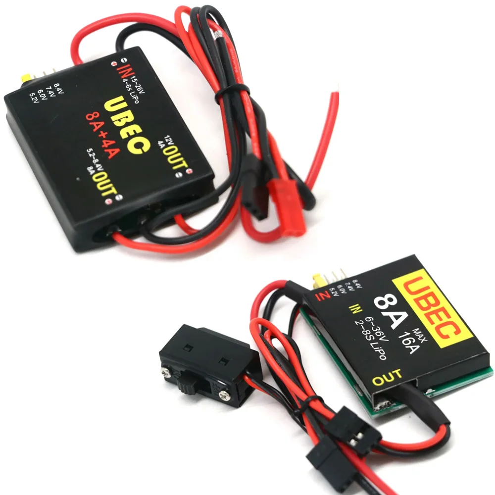 2S-6S 6-36V DUAL UBEC 8A + 4A y UBEC 8A/16A BEC 5,2/6,0/7,4 V/8,4 V Servo fuente de alimentación separada RC coche Fix-Wing avión Robot brazo
