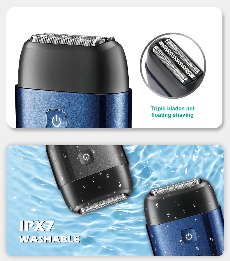 VGR 2024 ใหม่เครื่องโกนหนวดไฟฟ้าProfessionalเครื่องโกนหนวดฟอยล์IPX7 กันน้ําแบบพกพาTripleใบมีดมีดโกนสําหรับชายV-340