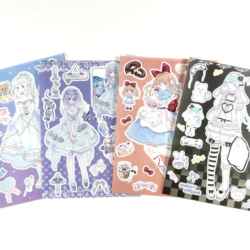 Sweet Cute Kawaii Girl Character Stickers Handbook Phone Case Planner Notebook Diary Scrapbook DIY Decorative Cartoon Stickers