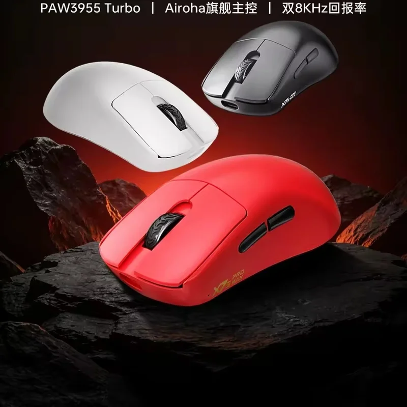 NEW Thunderobot X7s Pro Max 52g PAW3955 Turbo 40K DPI Dual 8K Wireless Gaming Mouse 500mAh Ergonomic for PC Esports