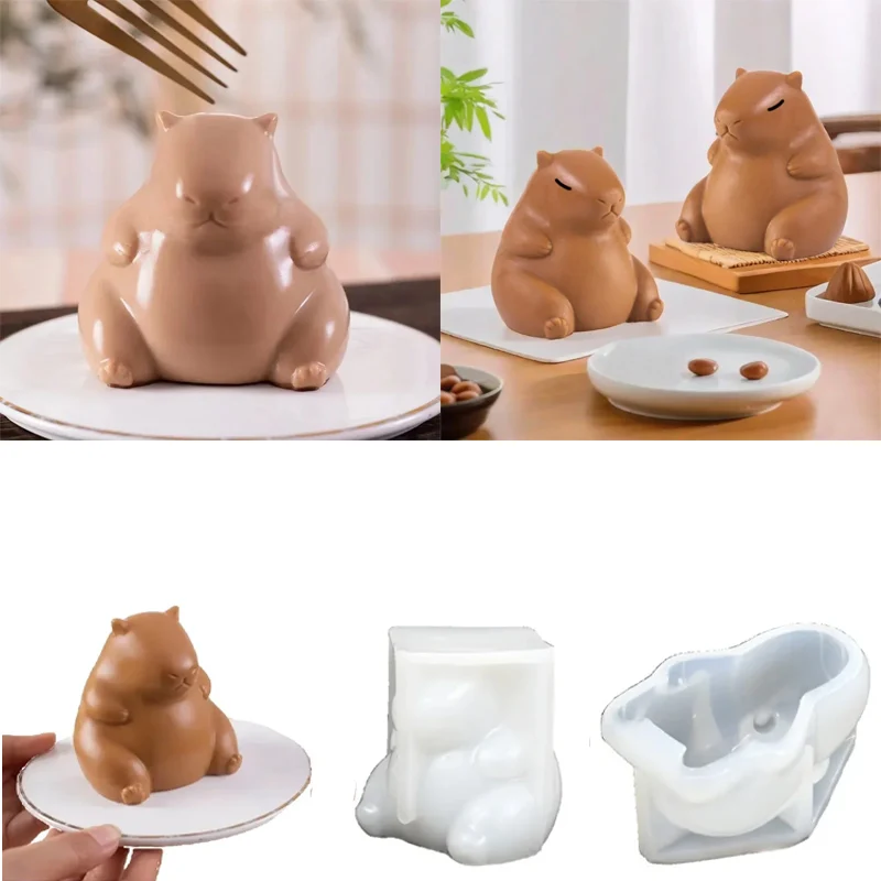 

1-10PCS Creative Capybara Dolphin Silicone Molds 3D Cute Jelly Pudding Makers Ideal for Home Bakers DIY Dessert Lovers