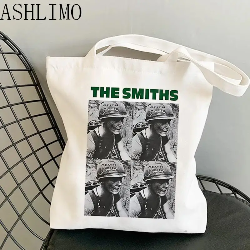 The Smith Women Shopping Bag English Rock Band Women Shoulder Bag Harajuku Large Capacity Vintage Shopper Bag Large Shoulder Bag