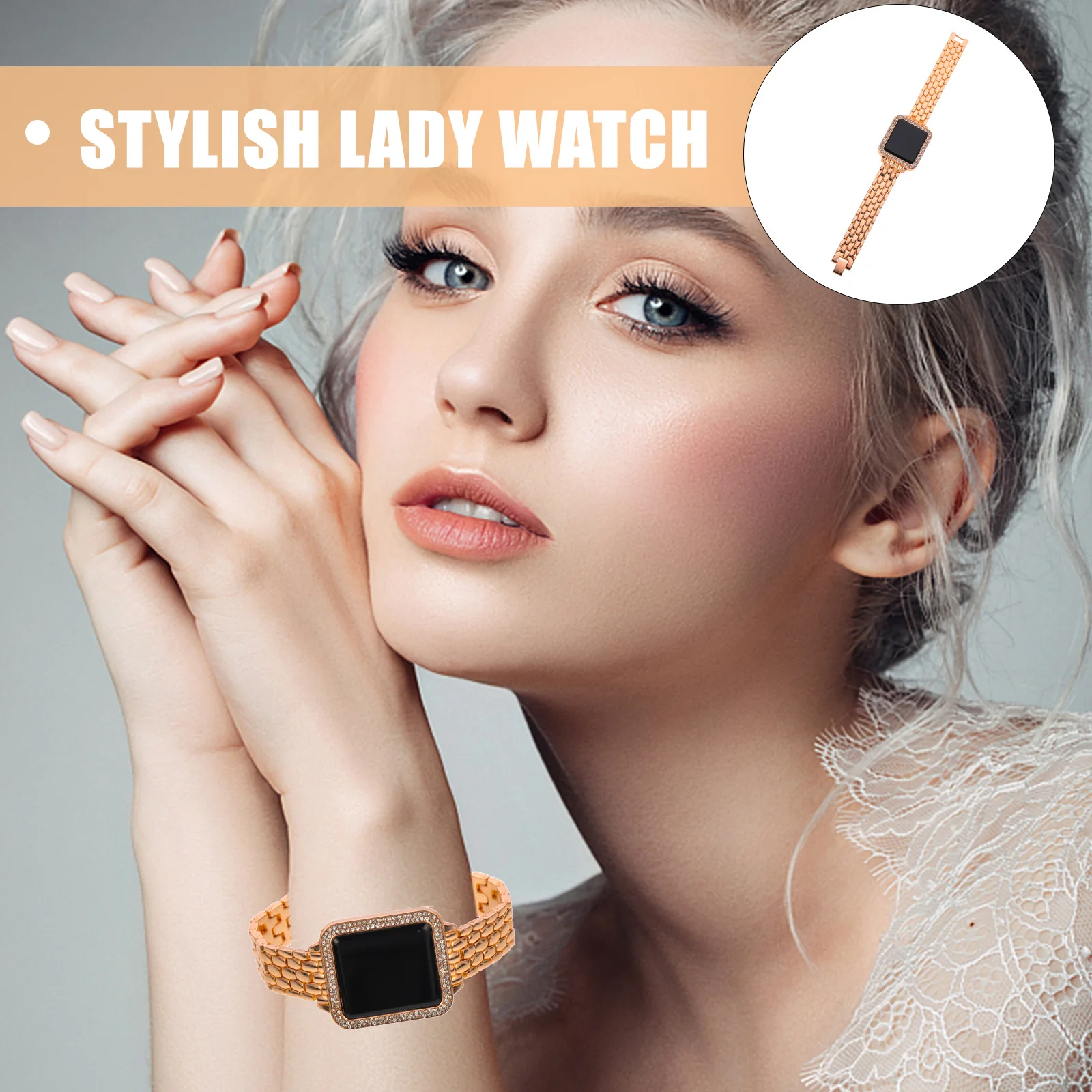 

Touch Screen Women Watch Rhinestone Embellished Fashionable LED Stylish Wristwatch Gift for Ladies Women Watch