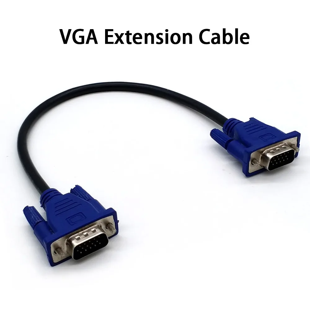 HD15 Pin VGA Male to Male Extension Cable Copper Core VGA Video Cord Short Transfer Wire For Desktop PC Computer Monitor Laptop