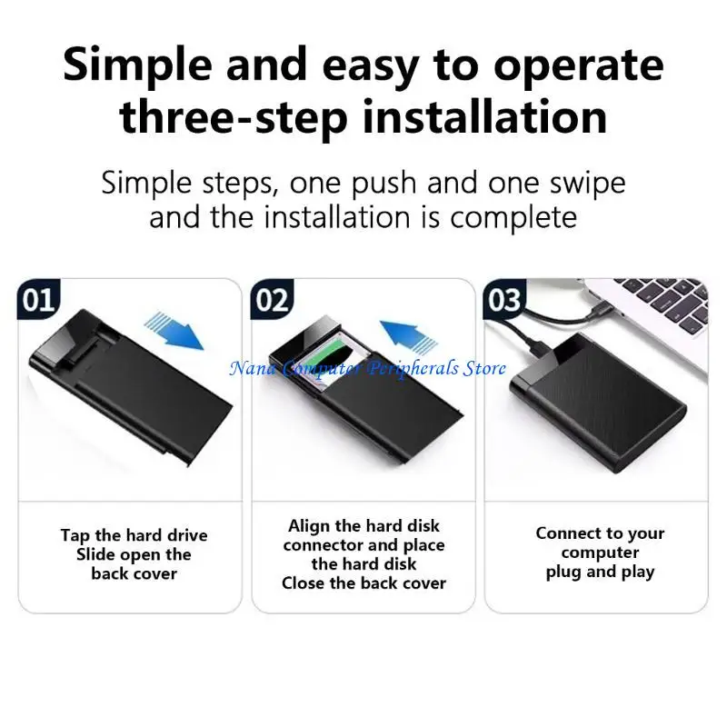 F68C 2.5inch Portable HDD Enclosure USB3.0 USB2.0 3.1 Externals Hard Disk Case SATA3
