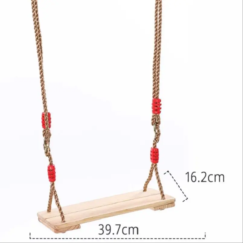 Adult Children Swing Outdoor Garden Swings Four Board Antiseptic Wooden Swing With Rope