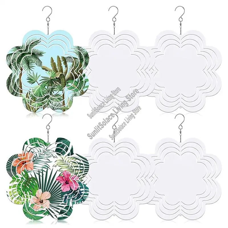 

6 шт., сублимационные заготовки для ветровых спиннеров, 3D ветровые блесны, подвесные ветровые блесны для украшения дома и улицы, сада-A45M