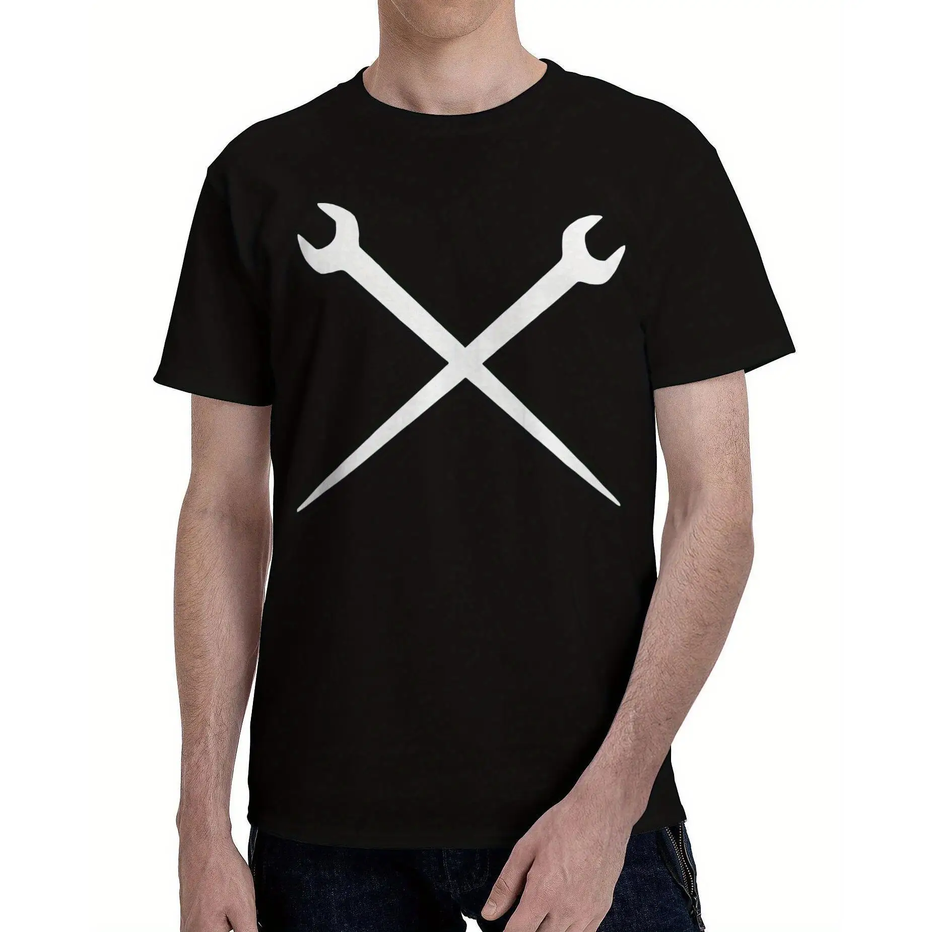

Men's Mechanic Wrench T-Shirt | Crossed Tools Graphic Tee | Father's Day Garage DIY Handyman Gift Top