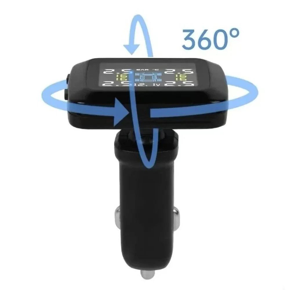 Auto-TPMS-Reifendrucküberwachungssystem für Zigarettenanzünder, 3-in-1-LCD-Display mit Spannungs- und Temperaturalarm sowie 4 externen Sensoren TY09 – Detail 3