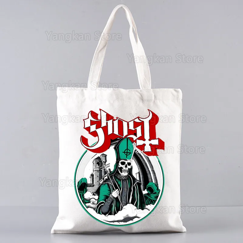 Ghost Band Satanized Picnic bag Women Picnic bag Picnic bag Ladies Shopper Canvas Bag Commute Large Capacity School Tote Bag