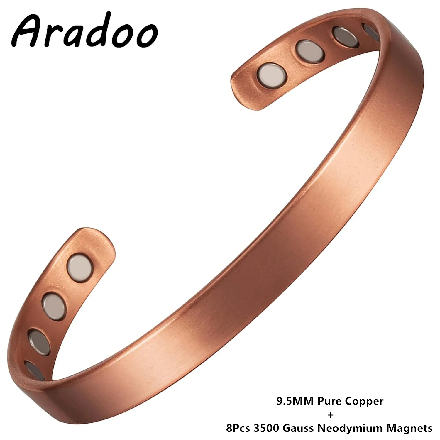 ARADOO Minimalist Pure Copper Cuff Bracelet with High-strength Neodymium Magnets Bangle Jewelry Gift