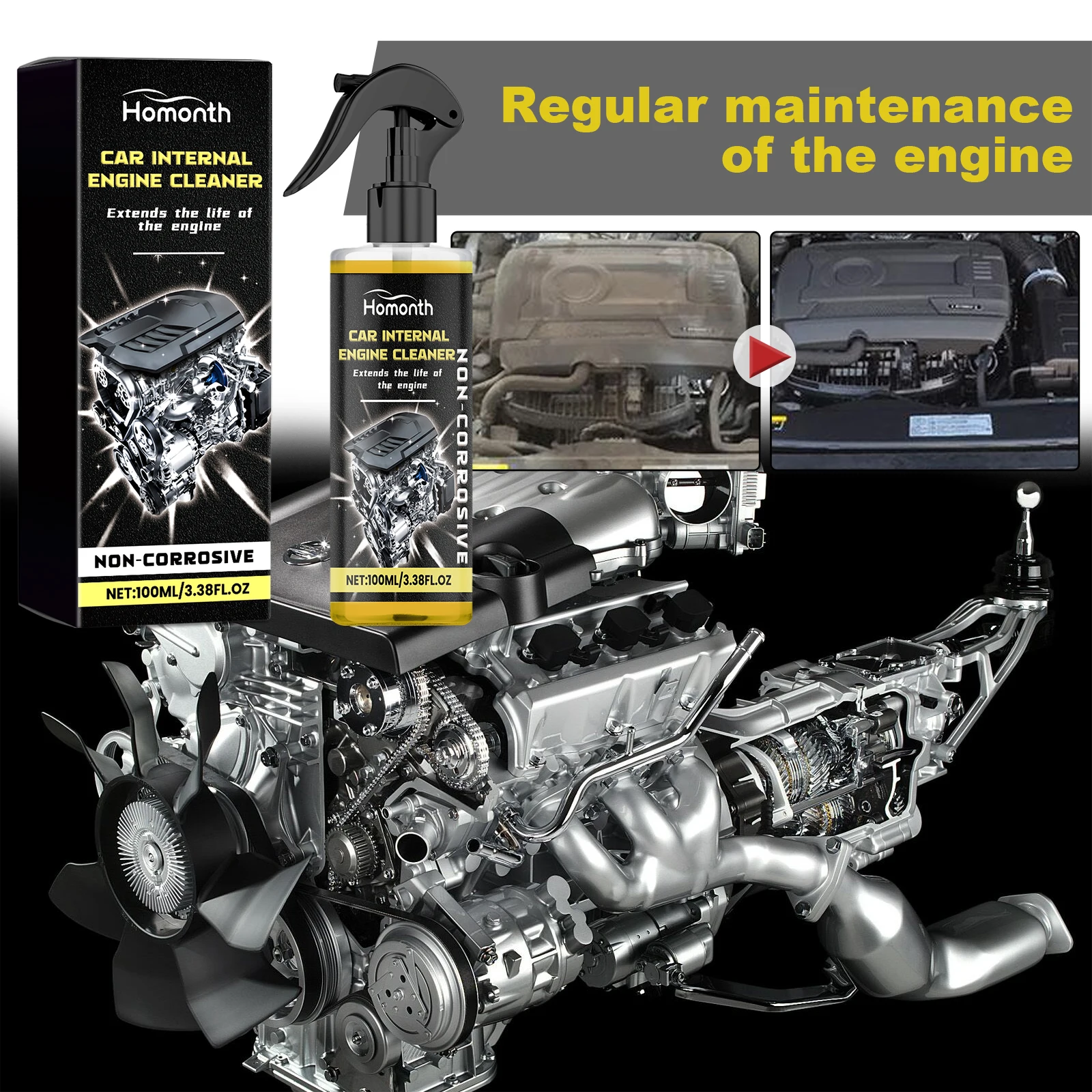 Engine Degreaser Cleaner Professional Concentrate Wipe Remove Oil Shine Protector for Metal Rubber Plastic Parts Car  Motorcycle