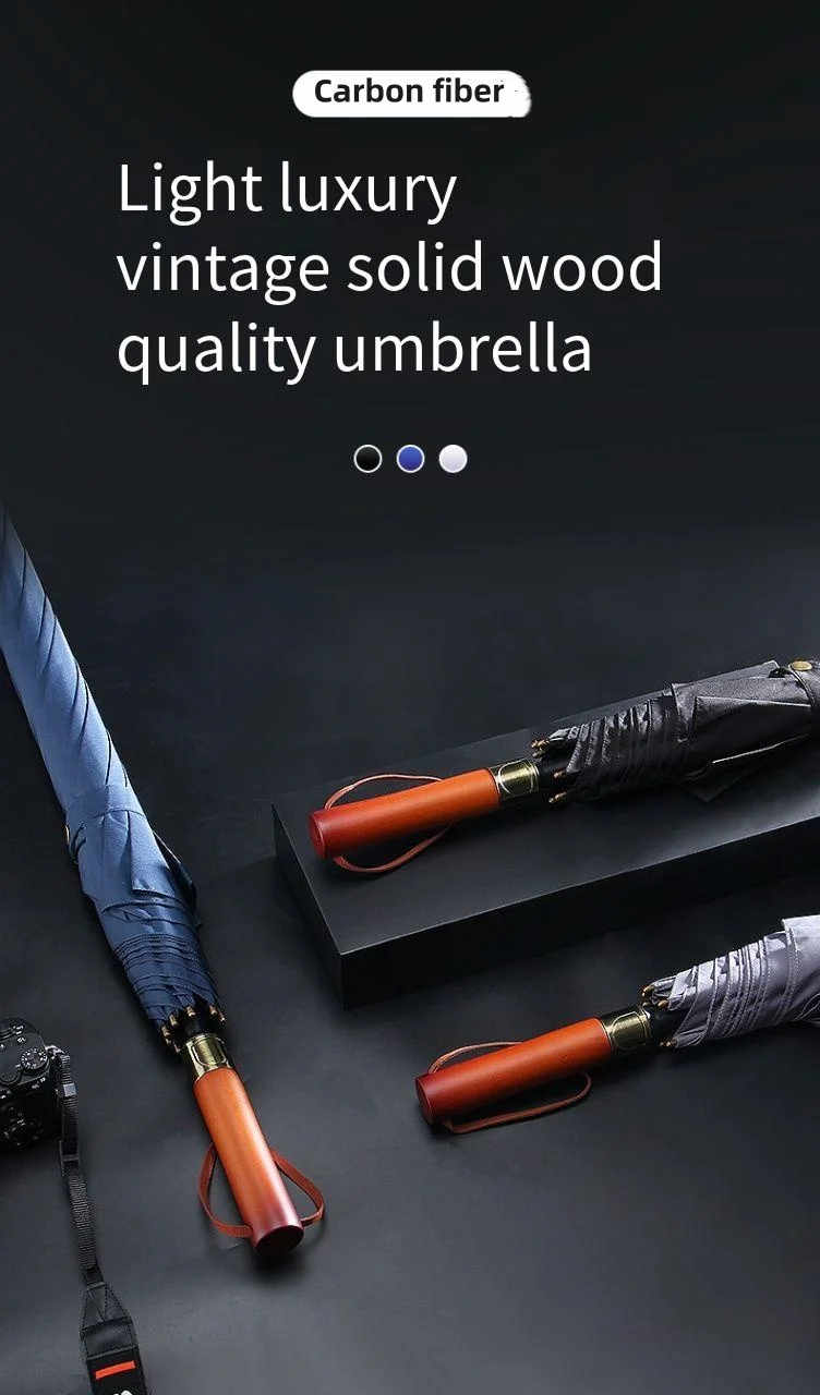 Anti-thunder Birch Bullet golf car umbrellas fiberglass 280T/75D 5 TIMES anti-uv Pongee black coating hanging business parasol