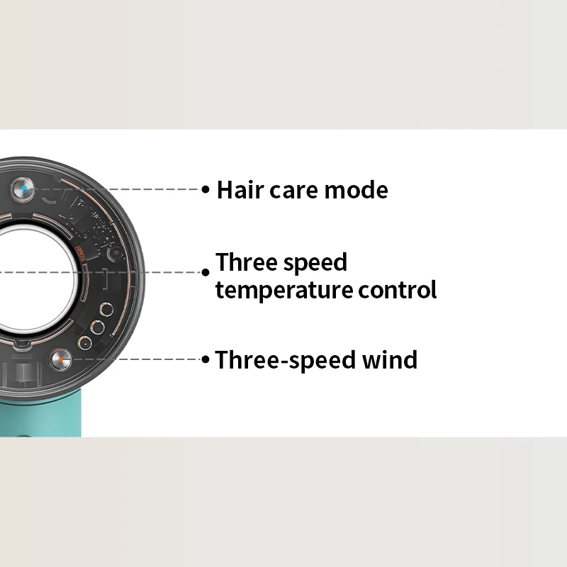 HD16 Leafless Hair Dryer Negative Ion High Power Fast Drying Constant Temperature Ultra-Quiet 5 Professional Nozzles Home Stylin