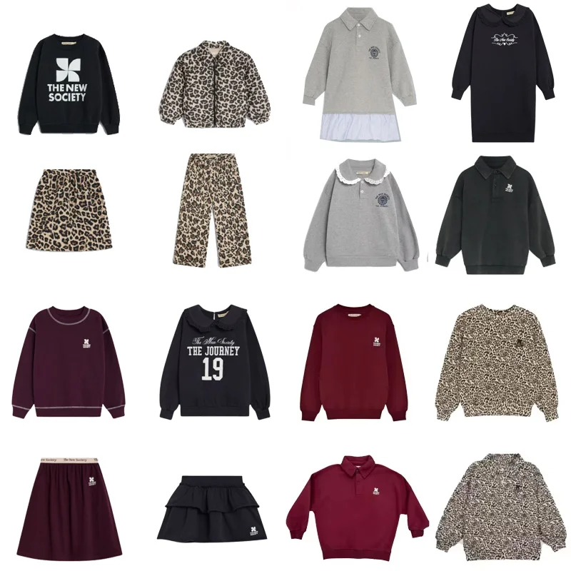 Moletons Infantis AW26 TNS para Meninos e Meninas, Suéteres com Letras Fofas, Impressão em Algodão, Roupas Exteriores para Crianças