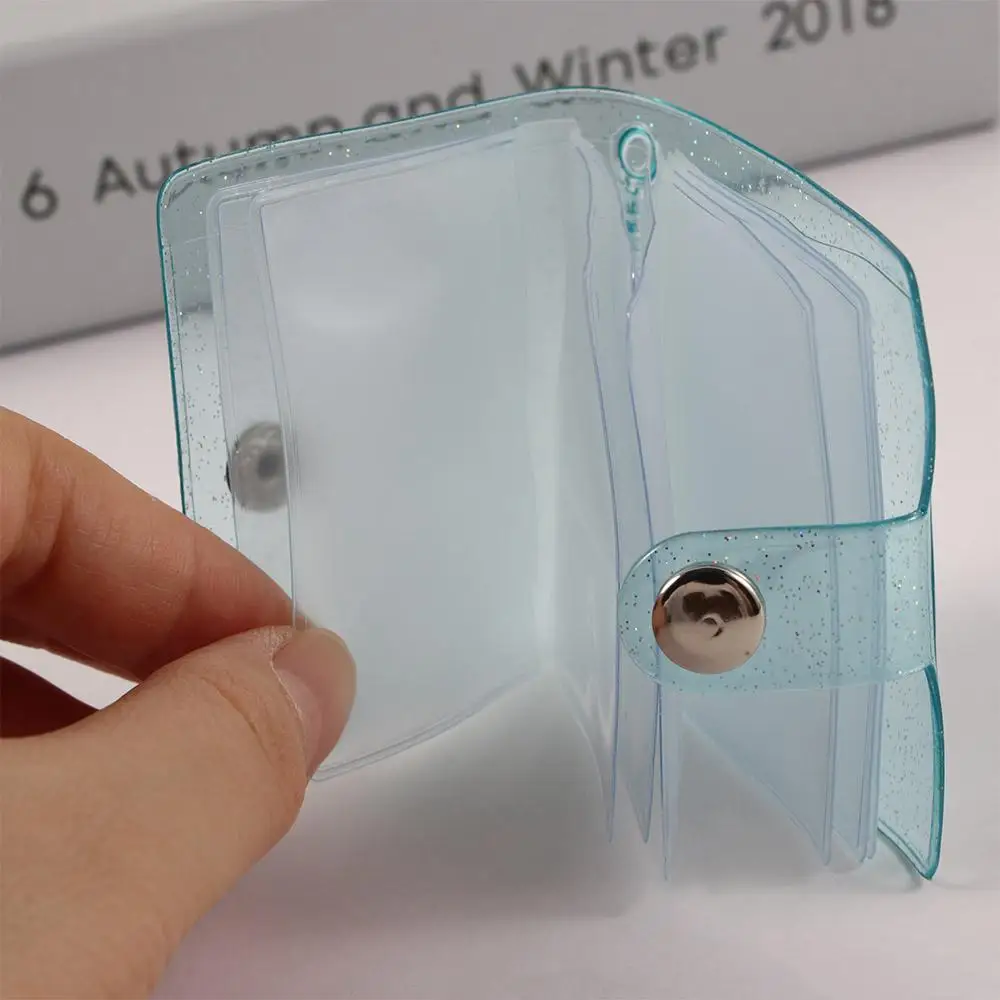 Transparent Jelly Color 2 Inch 16 Pockets 1 Inch Binders Albums Mini Photo Album Photos Holder Keychain Photo Card Holder