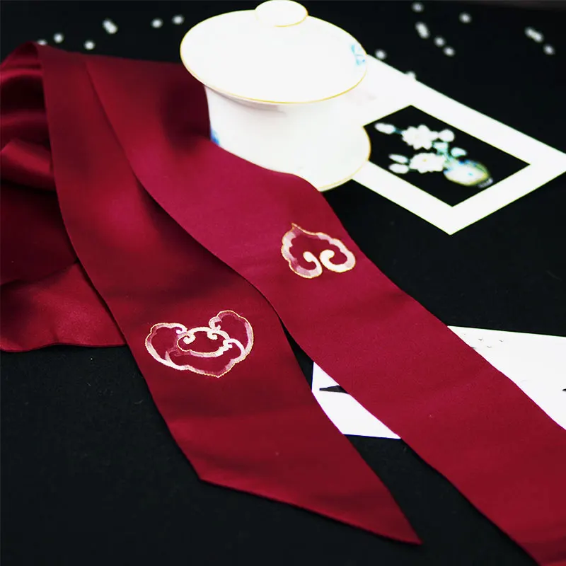 

Minggu Embroidery 2023 New "Ruyi" Narrow Scarf Women's Ribbon Small Long Scarf Handmade Suzhou Embroidery Special Gift