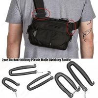 2pcs With Rotating Plastic Molle Buckles Camping Hiking Accessories Plastic Webbing Buckles Black Adjust Keeper Outdoor Tool
