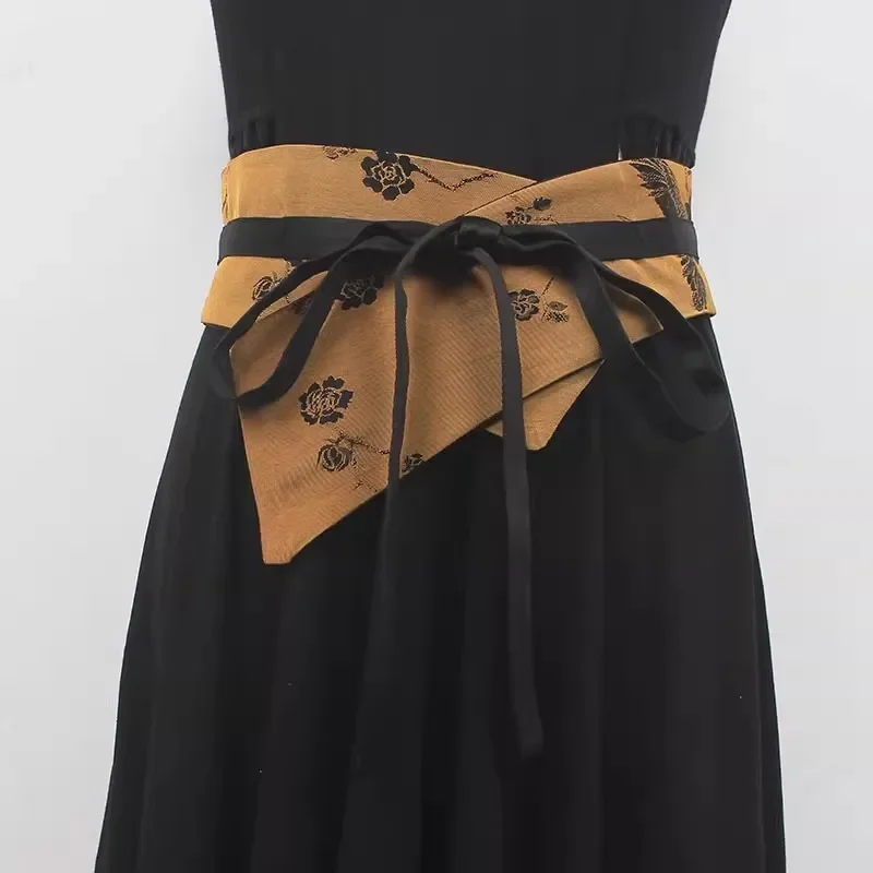 

Женский подиумный жаккардовый атласный Шелковый Cummerbunds, женское платье, пальто, корсеты, пояс, ремни, украшение, широкий пояс R2489