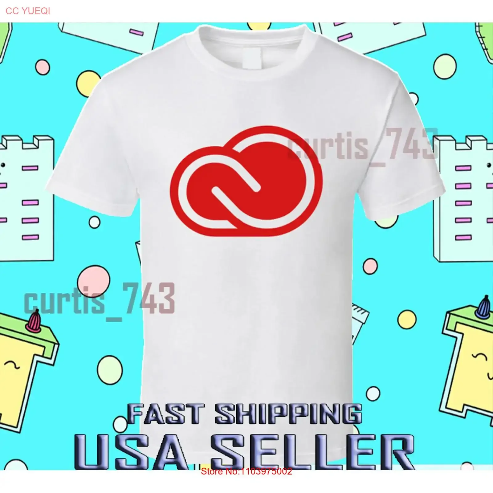NUEVA CAMISETA CON LOGO DE ADOBE CREATIVE CLOUD, DIVERTIDA, TALLAS S A 5XL, vintage, lavada, ligeramente a la moda, ropa de diseñador para hombre, versátil