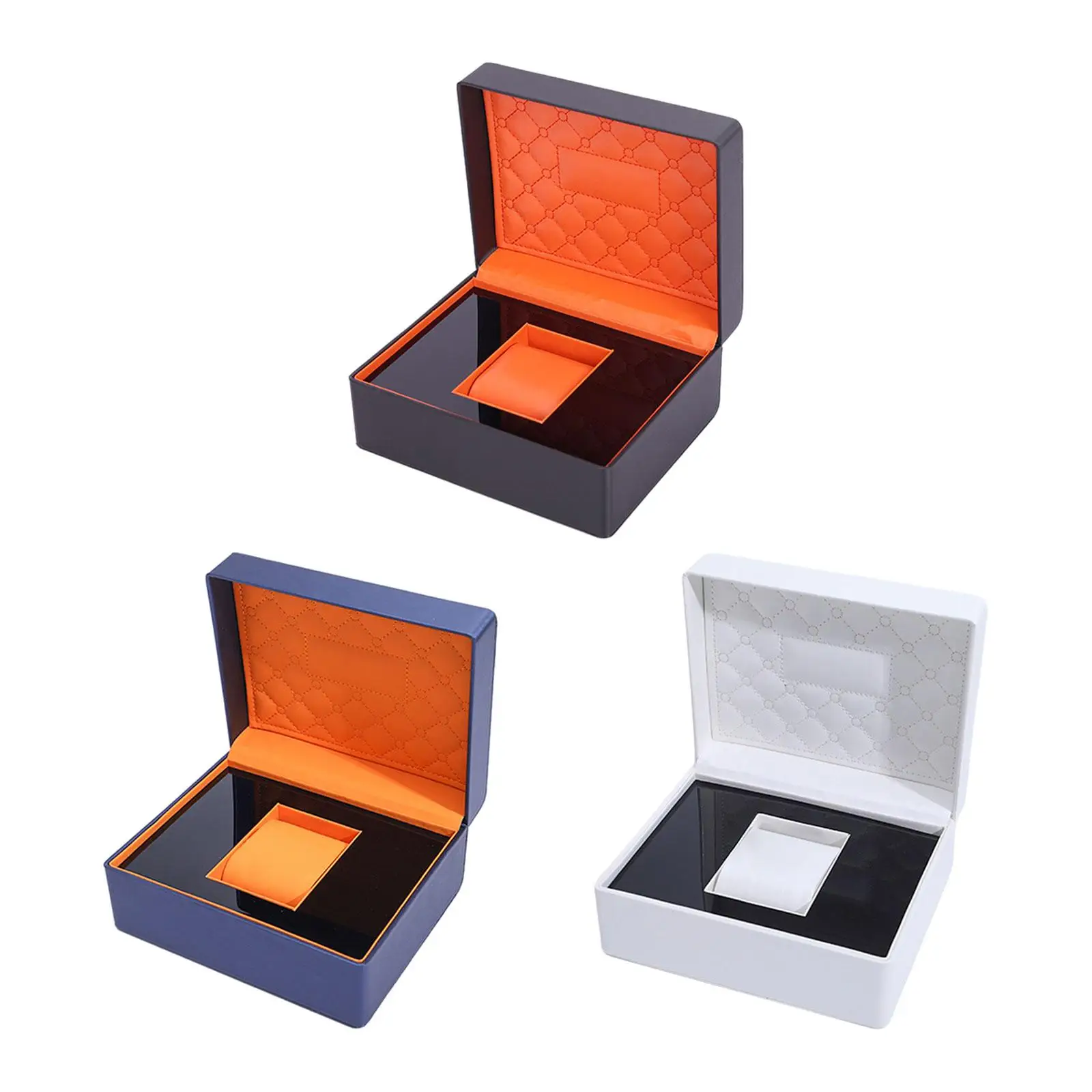 Caja de almacenamiento para reloj individual, soporte para pulsera, cuero PU de lujo para reloj de hombre