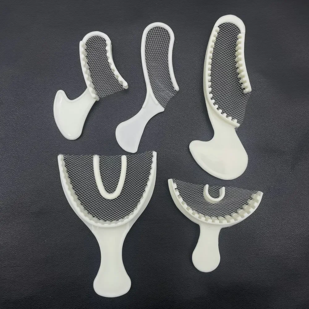 

150Pcs Disposable Dental Impression Trays with Tear-Resistant Mesh Impression Net Gauge Posterior Full Half 5 Types