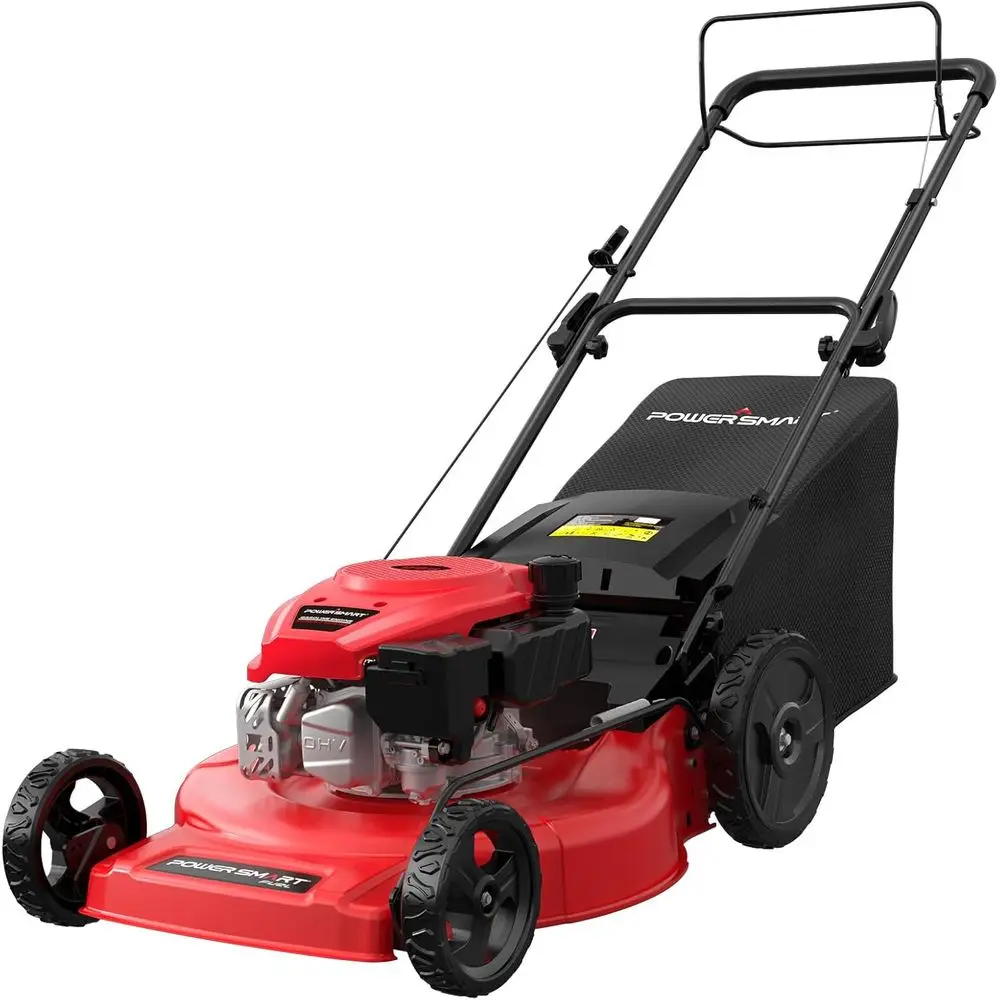 

22 Self-Propelled Gas Lawn Mower, 170cc OHV Engine, 2-in-1 Drive, High Wheels, Red