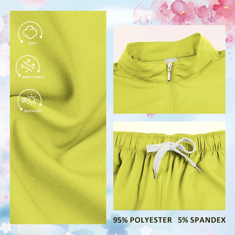 美容作業服女性医療看護師制服外科スクラブセットスパトップパンツクリニック介護者服看護制服ジッパースーツ