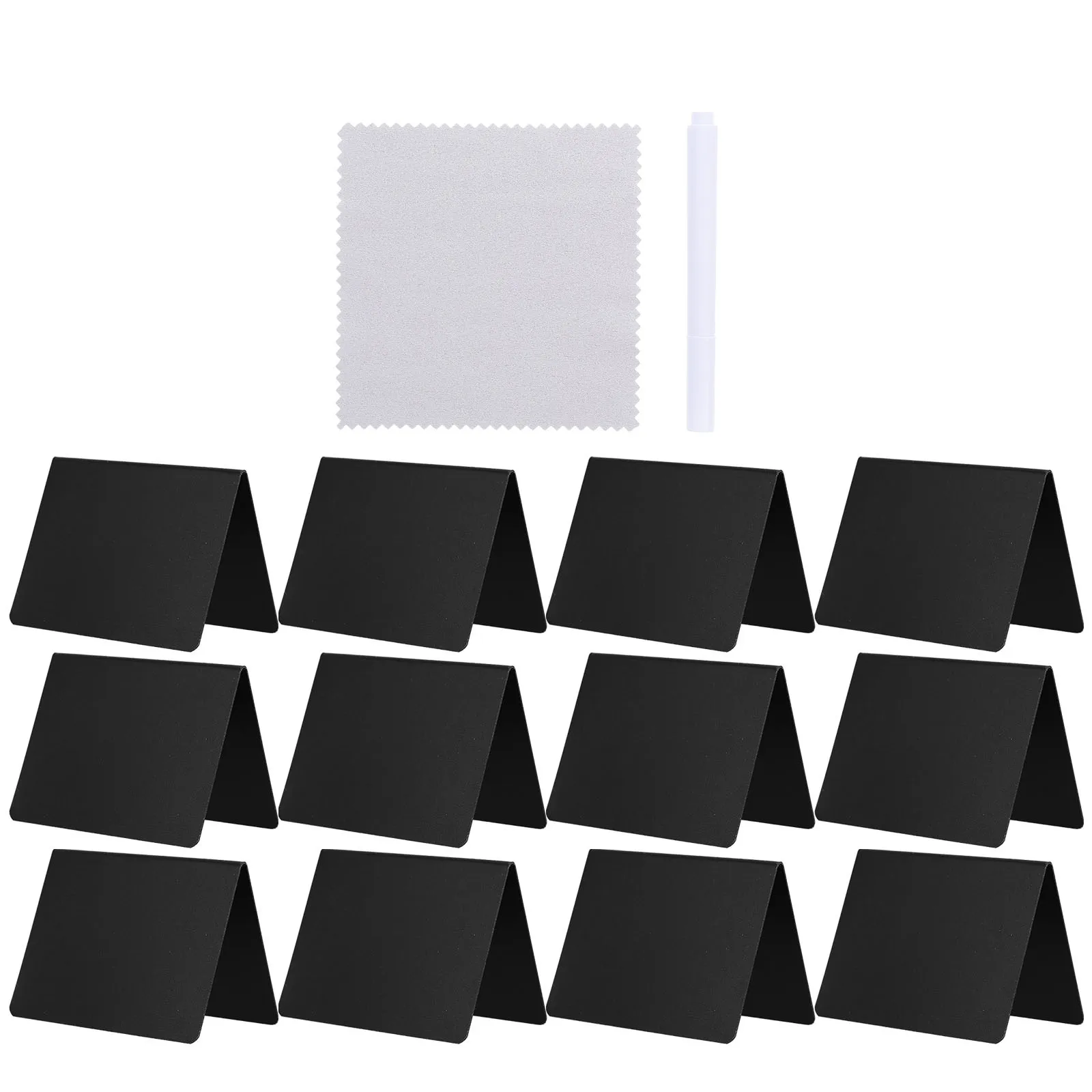 مجموعة واحدة من علامات السبورة الصغيرة على شكل حرف V قابلة لإعادة الاستخدام لعرض الطاولة لمستلزمات تقديم الطعام في البوفيه وحامل لوحة الرسائل الصغيرة #1