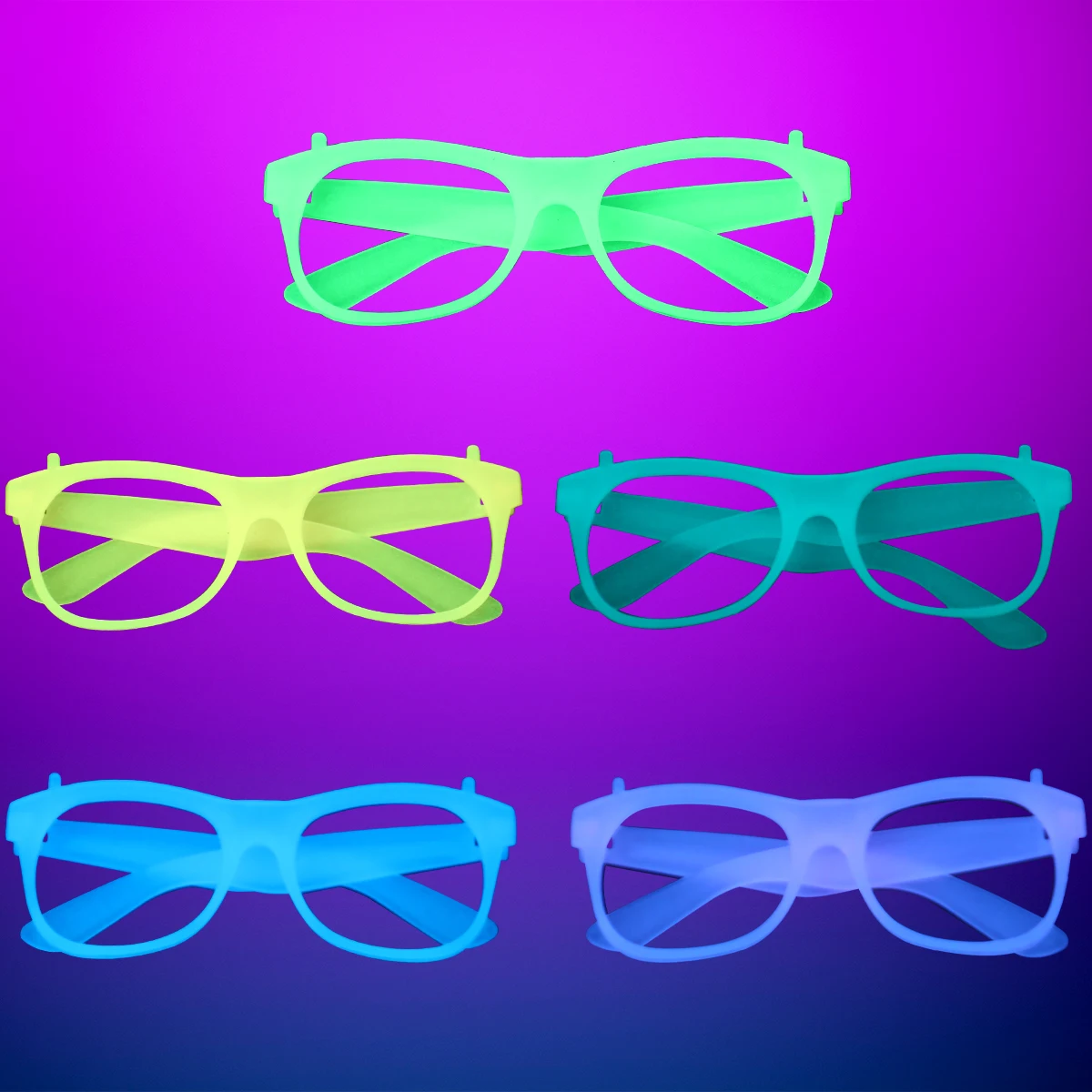 5Pcs Light Up LED Glasses Colors Glow Glasses Glow in The Dark Birthday Party Supplies Neon Party Favors for Kids Adults