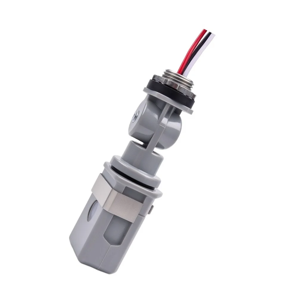 Photocell for Outdoor Lighting Fixtures 120VAC Dusk Dawn Switch Compatible with LED Lamps Hardwired Design G1/2A Thread Mount