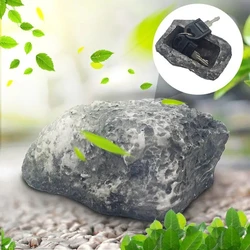Realistic Faux Stone Snail-Shaped Lawn Ornament Key Hider with Secure Key Safe Plastic Fake Rock for Garden Yard Stone Safe